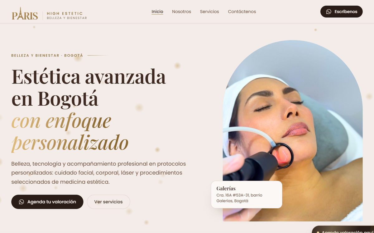 Sitio web de Paris High Estetic