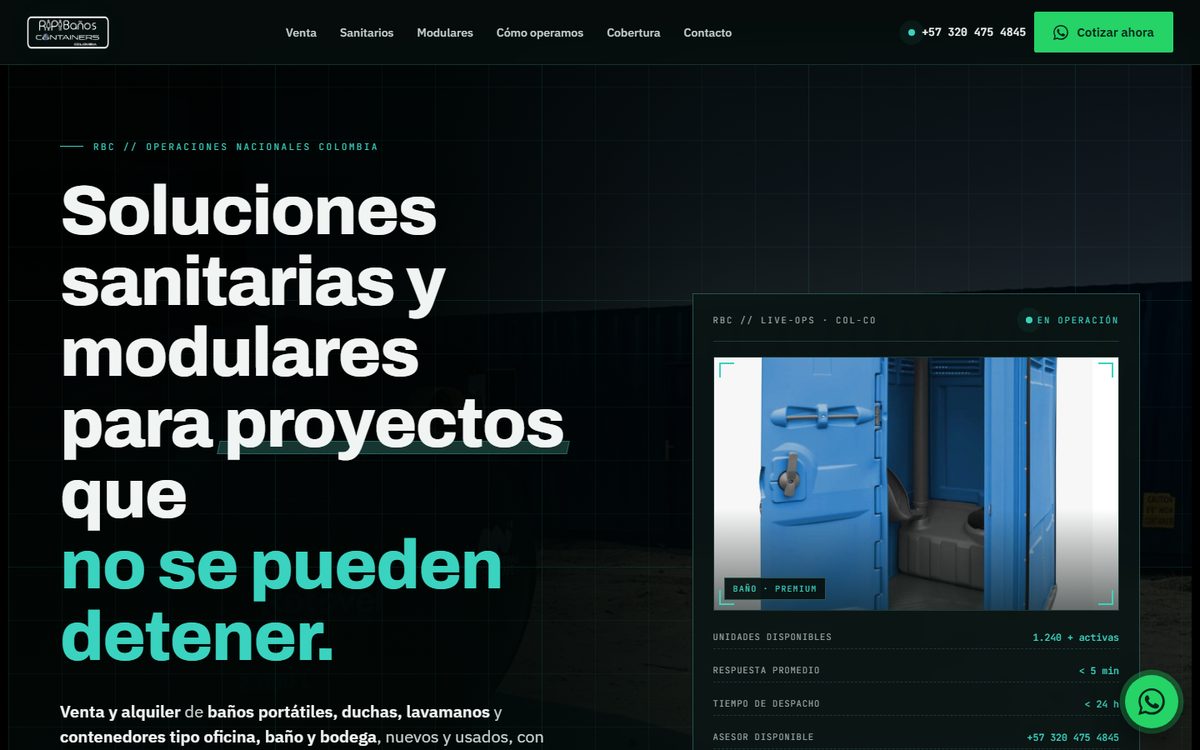 Sitio web de Rapibaños