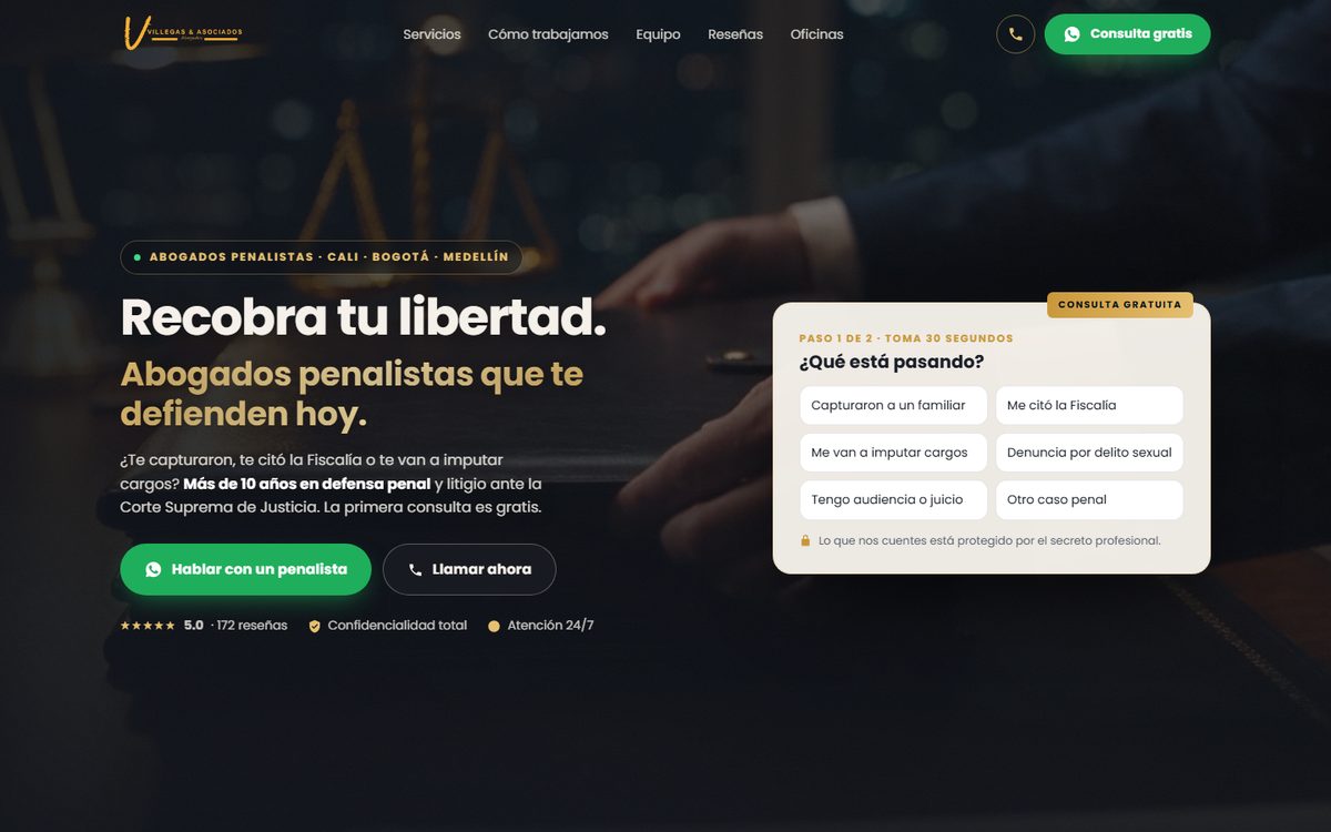 Sitio web de Villegas y Asociados